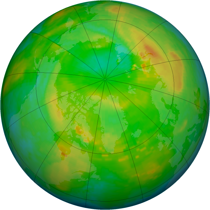 Arctic ozone map for 22 May 1993